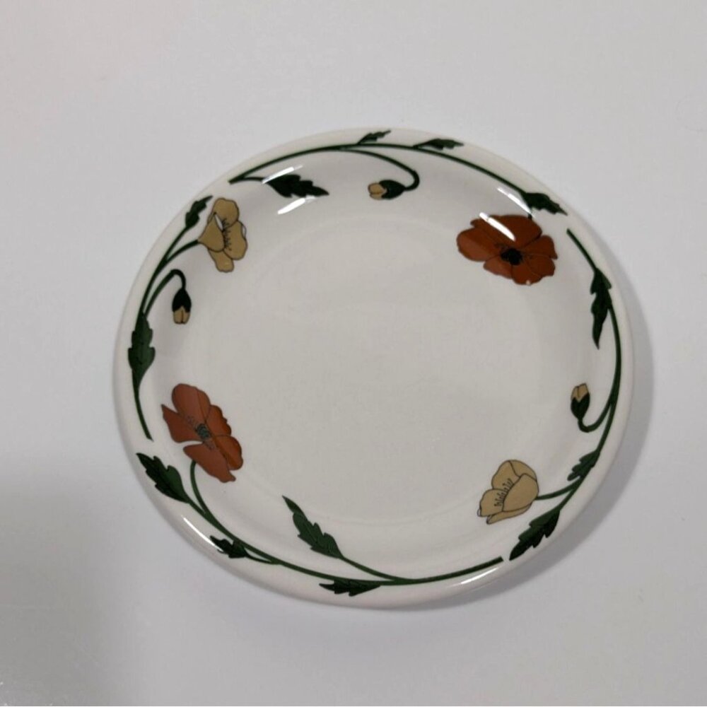Syracuse China Floral Decorated Bread Plate Orange Yellow Flowers Vintage